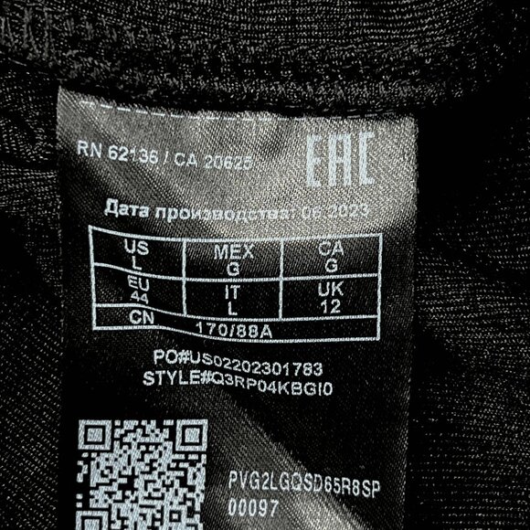 Guess Esme Bodysuit Shawl Neck with Snap Thong Shiny Sheer Black Size L - NWOT - Picture 7 of 9